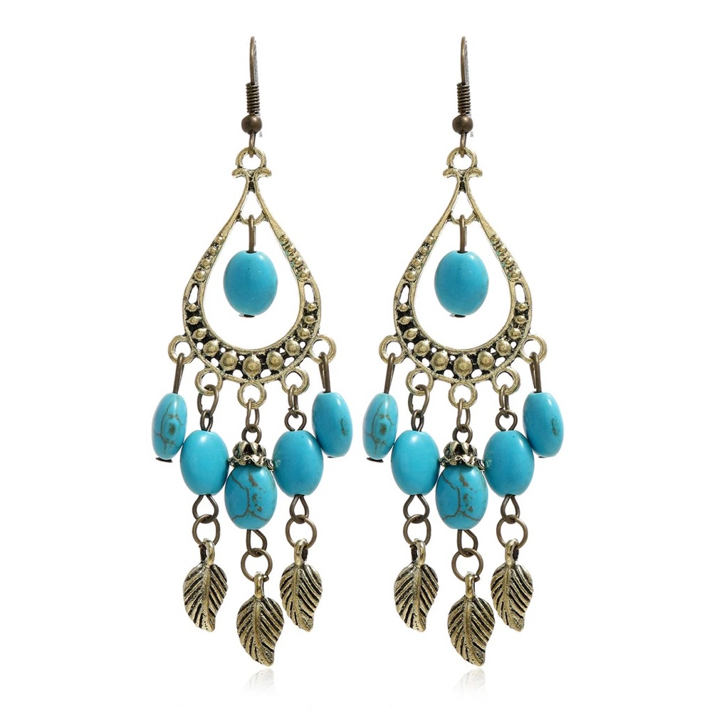 Vintage Boho Turquoise Dangle Earrings